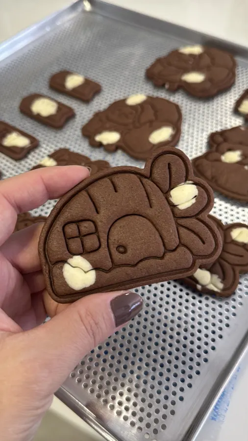 Biscoito de chocolate em formato de casinha